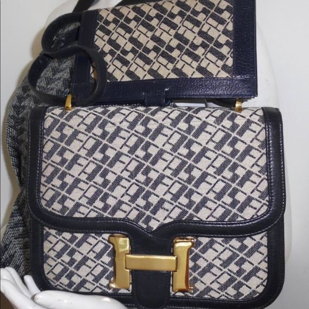 Vintage SAKS fifth avenue monogram purse set wallet two way - Picture 2 of 7